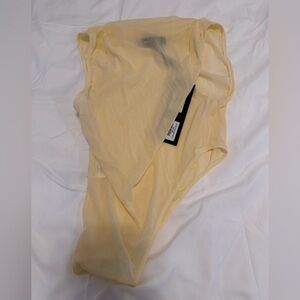 Sheer Pale Yellow Bodysuit